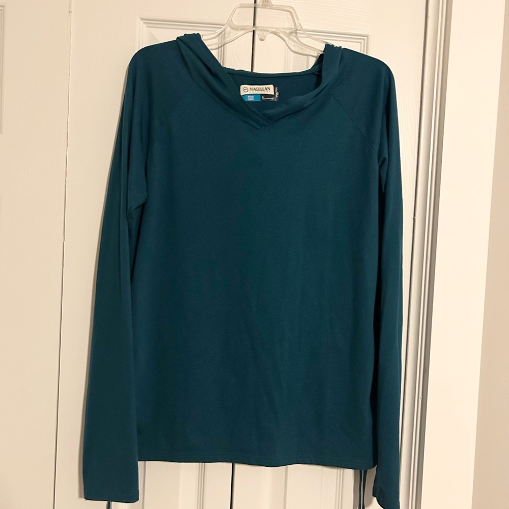 Magellan Teal Lightweight Hooded Shirt